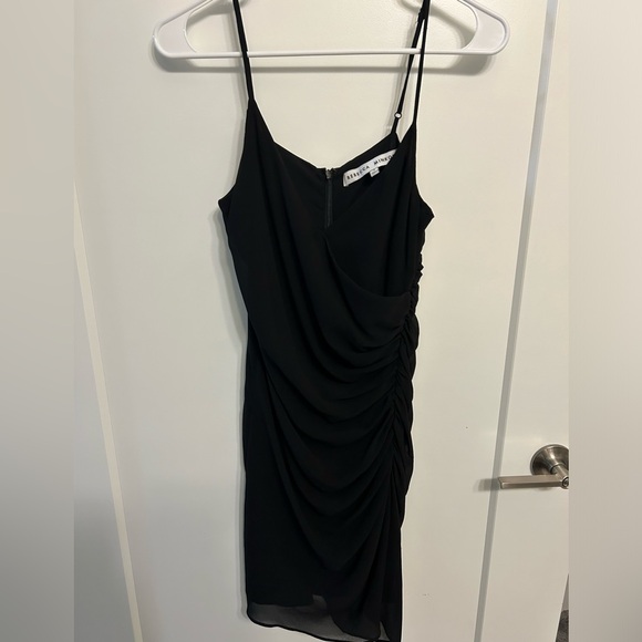 Rebecca Minkoff Kinsley Black Runched Mini Dress - Picture 2 of 9